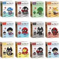 Marvel Superhero Spider-Man Micro-sized particle building blocks The Hulk Superman Batman Deadpool Brick toys Souvenir Gift