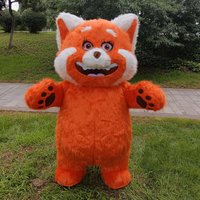 Disney Turning Red Potdemiel Inflatable Mei Lee Orange Panda Mascot Costume Blow Up Adult Suits Halloween No Battery