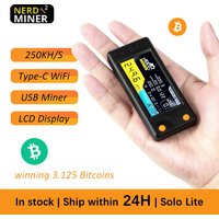 NerdMiner V2 T-Display S3 Style LV02 Bitcoin Solo Miner 250KH/s | Ultra Low Power 1.2W Mini BTC Miner with 2.8'' Smart LCD Displ