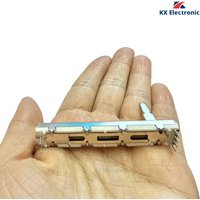 1PCS 60MM Straight Slide Potentiometer Dual B10K Disc Player Speed Control 6CM Mixer Fader Handle Length 20mm 6pin 10KB ×2