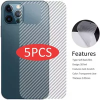 5PCS Back Film For IPhone 12 Mini XS MAX Protective Film For iphone 15 14 13 12 11 17Pro Max 16Plus Transparent Carbon Fiber
