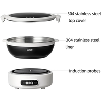 1.2L Electric Cooking Pot Portable Folded Rice Cooker Travel Multicooker Split Hot Pot 304 Stainless Steel Electric Skillt 500W image 4