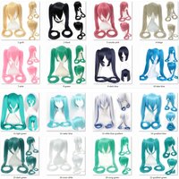 120cm Miku Cosplay Wig Black Rock Shooter Senbon Zakura Wigs Long Heat Resistant Synthetic Hair Clip Ponytails Wigs