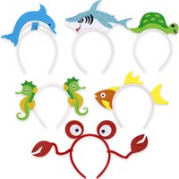 Ocean Animal Headbands Party Decoration Shark Mermaid Theme Birthday Headwear Girl Birthday Photo Props Hair Accessories