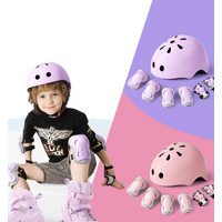 AliExpress 6/7 pcs set Children's Protective Equipment Outdoor Sports Roller Skating Shoes Cycling 2-15 Year Old Safety Helmet Set