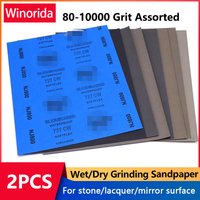 2 Pcs Wet And Dry Sanding Abrasive Sandpaper Sheets 80-10000 Grit for Surface Finishing Polishing