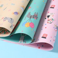 3/6Pcs Cartoon Cat 50x70cm Per Roll Pet Theme Wrapping Paper Sheet Packaging for Kids Birthday Gift Wrap Craft Paper Decor Gifts