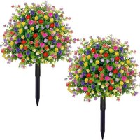 1Pcs Fake Eucalyptus Camellia Flower Stake Ideal for Decorating Balconies and Patios