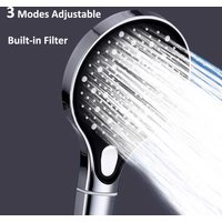 Black Big Panel High Pressure Shower Head With Filter 3 Modes Large Flow Spray Nozzle Rainfall Shower Faucet Bathroom Accessorie