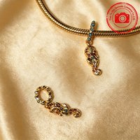 New Summer Collection Charm DIY Jewelry Gift Sparkling Golden Starfish Seahorse Sea Turtle Alligator Beads Fit Original Bracelet