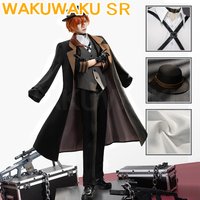 IN STOCK Nakahara Chuuya Cosplay Costume Anime Cosplay WakuWaku-SR Men Chuuya Cosplay Coat Halloween Chuya Cosplay Hat Uniform