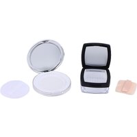 Mini Portable Powder Box with Sieve Loose Powder Pot Cosmetic Travel Makeup Jar with Powder Puff And Mirror