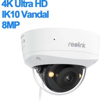 REOLINK 4K 8MP PoE IP Camera Turret IK10 Vandal-Proof Security Camera Human/Car/Pet Detection Home Surveillance with Spotlights