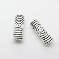 2Pcs/Pack Big Hole Spiral patterned hair braid dread dreadlock beads beard beads Tube Jewelry Making Accessories
