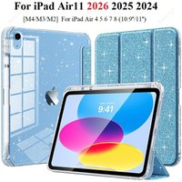 Glitter Case for iPad Air 11" Air 8 M4/M3/M2 2026/2025/2024 iPad Air 5th/4th 10.9" 2022/2020 with Pencil Holder Shiny Cleer Case