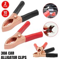 2/10PCS 30A 70mm Crocodile Clip Red Black Battery Clamp Charging Clip High Power Inverter for Car Charger Voltage Test
