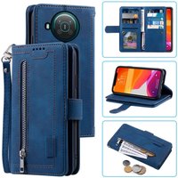 9 Cards Wallet Case For NOKIA X10 Case Card Slot Zipper Flip Folio with Wrist Strap Carnival For NOKIA X20 Cover