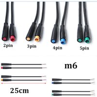 AliExpress NONE 25cm M6 2p 3p 4p 5 Pin core 6mm male female Julet Electric bike Butt Cable Connector Scooter Brake waterproof Signal Sensor