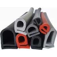Custom E-Shape Silicone Foam Rubber Sealing Strip for Oven/Furnace Doors, High-Temperature Heat Resistant, Grey Black Red