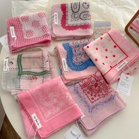 1pc women's silk scarf breathable,soft,fashionable and artistic decoration,retroversatile floral cotton and linen square scarf.