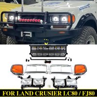 Body Kit Front Grille Light Frame&headlight Fit For Toyota Land Crusier LC80/FJ80 1990-1998 Headlight Frame Racing Grill