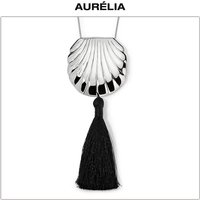 Fashion Design Shell Gold Silver Tassel Large Pendant Necklace Woman Top Quality Jewelry Trend