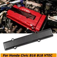 JDM Carbon Fiber Look Front Engine Valve Cover Trim Spark Plug Insert For Honda Civic B16 B18 VTEC Type-R Style Car Accessories