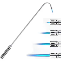 70cm Blue Flame Lighter Kitchen Candle Long Butane Gas Lighter 360 Degrees Rotate Stove BBQ Igniter Welding Torch Picnic Tool