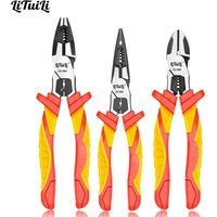 LiTuiLi VDE Pliers 8 Inch Isolated Wire Stripper Cr-V Wire Cutter Professional Electrician Tool Crimp and Cable Cutter