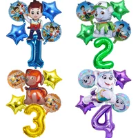 6pcs New Paw Patrol Birthday Balloon Set with Ryder Rocky Zuma Everest Foil Balloons Fun Children's Party Decoration Accessories