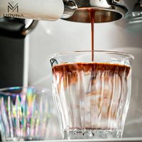 MUVNA Glass Espresso Coffee Cup for Dirty Latte Beer Tea,Vintage Ins Design With Ribbed Texture 100-320ml Mug&Drinkware