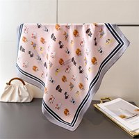 New Dog Print Designer Spring Summer 70cm Square Women Scarf Silk Satin Scarves Shawl Headband Hijab Bandana Wrap Bufanda