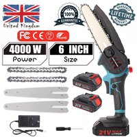 21V 220W Electric Cordless Chainsaw Handheld One-Hand Mini Saw Wood Cutter with 2 Battery image 4