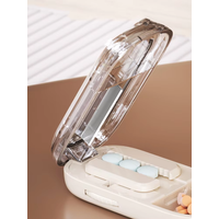 Latest Model Portable Pill Cutter, Dust-Proof Pill Compartment Organizer and Pill Crusher Storage Case