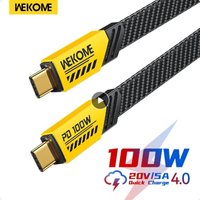 WEKOME Type C to Type C 100W Mecha Style C-Type Fast Charging Cable USB A to USB C Data Cord for iPhone Samsung Xiaomi OnePlus