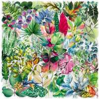 50 Transparent Leaf Pet Stickers, Green Cartoon Plant Leaves, Waterproof Decorative Stickers for Water Cups and Computers
