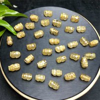 2PCS Natural Golden Rutilated Quartz Pixiu Carving Healing Reiki Fashion Gemstone Jewelry For Friends Gift 10MM