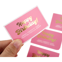 Custom Gold Foil Stamping Laminating Board Waterproof Vinyl Self-adhesive Labels for Gifts And Craft Packaging