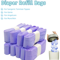 Refill Bags for Tommee Tippee, Diaper Pail Refills for Genie for Angelcare, Unscented Nappy Pails Refill Bags for Munchki