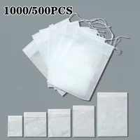 1000-100Pcs Disposable Teabags Filter Bag Drawstring Filter Paper Empty Tea Infuser Herbs Spice Home Kitchen Accessories