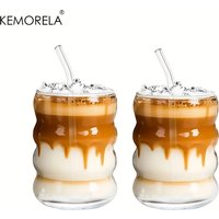 1/2PCS Of Wave Cups with Straws Suitable for Iced Coffee Juice Milk Four Seasons Drinking Water Cup Cute Caterpillar Cups