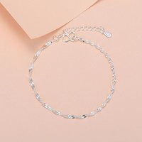 925 Sterling Silver 8 Inches Twisted Wave Chain Bracelet Fashion Women Charm Birthday Gift Jewelry