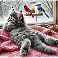 Little Lazy Cat Pattern Diamond Painting Set, DIY Adult Full Diamond Home Decoration Painting Set, Adult Frameless Crafts