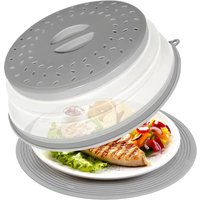 Foldable Microwave Splash Guard Cover, BPA Free Heat Resistant Lid with Hook, Kitchen Tool for Plates Bowls