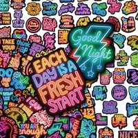 50/100pcs Positive Affirmation Quote Neon Stickers Decals For Laptop Scrapbook Luggage Helmet DIY Graffiti Aesthetic Stickers