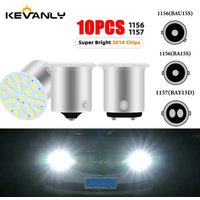 10PCS 1156 BA15S 1157BAY15D LED Bulbs 22SMD Canbus Car Lamp Brake Tail Parking Light Turn Signals Light White 12v Universal