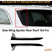 Side Wing Spoiler Rear Roof Tail Fin For Audi A6 C7 Allroad Avant 2012-2018 ABS Plastic Performance Styling Upgrade Full Kit