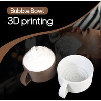Men's Shaving Soap Bowl, with Handle, Wide Mouth, Large Capacity, for Shaving Cream and Soap, Durable and Resistant to Falling, Easy to Lather, Rich in Foam, Perfect for Travel and Home Use - White