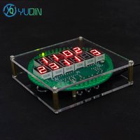 LED Rotating Digital Clock Kit - DIY Perpetual Calendar Alarm Clock with Soldering Practice, STEM Electronics Project