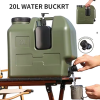 15/20L Water Bucket Large Capacity Portable Camp Water Bag With Faucet &Soap Dispenser Car Water Tank for Outdoor Camping Hiking